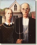 Grant Wood Art Gallery - American Gothic 3-D Walnut Cutout